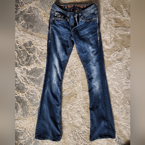 Women's size 29 Rock Revival jeans / lareen (mid-rise) boot cut - Picture 1 of 3